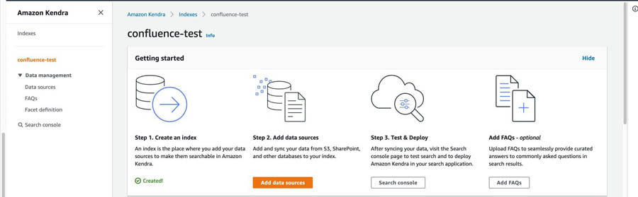 Amazon Kendra Confluence Connector
