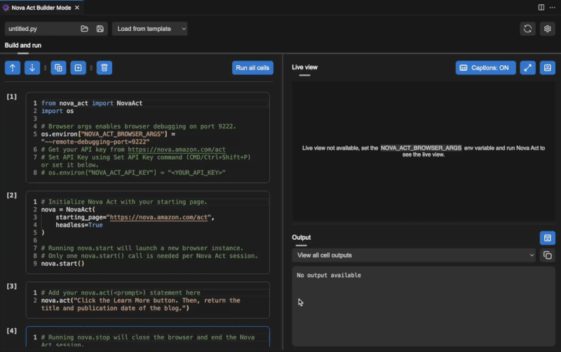 Nova Act IDE Extension
