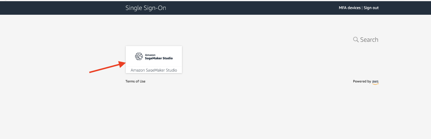 SageMaker Studio tile