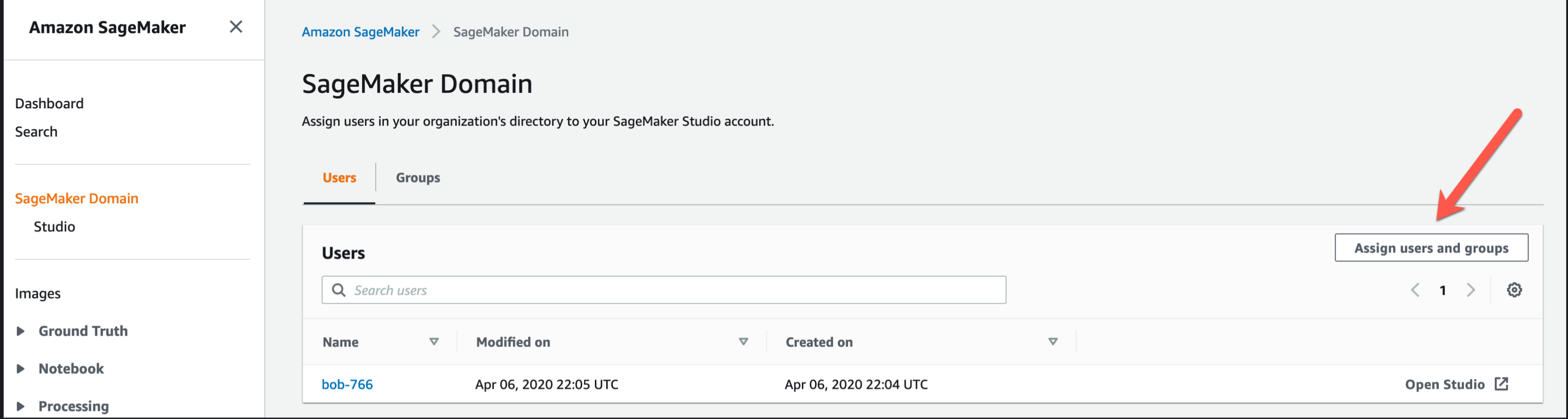 Assign users to Studio